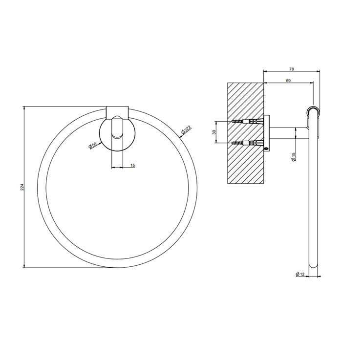 Полотенцедержатель кольцевой Gessi 63709 ФОТО