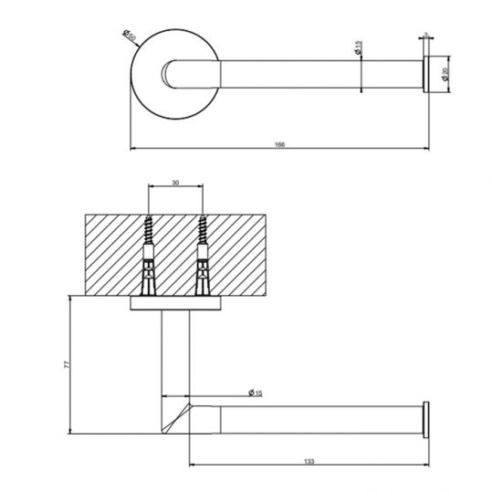 Настенный бумагодержатель Gessi 63655 схема 8