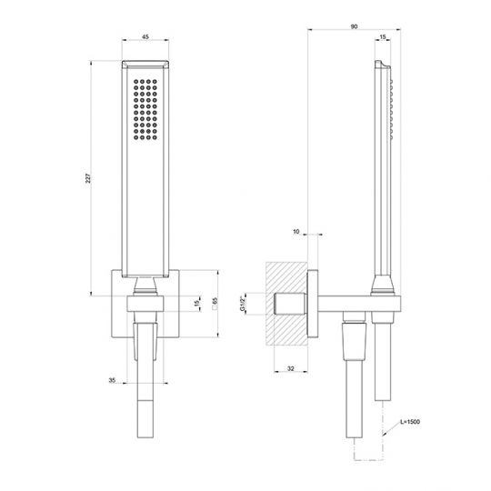 Душевой гарнитур Gessi Eleganza 46123 схема 2