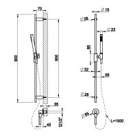 Душевой гарнитур Gessi Habito 70042 схема 4