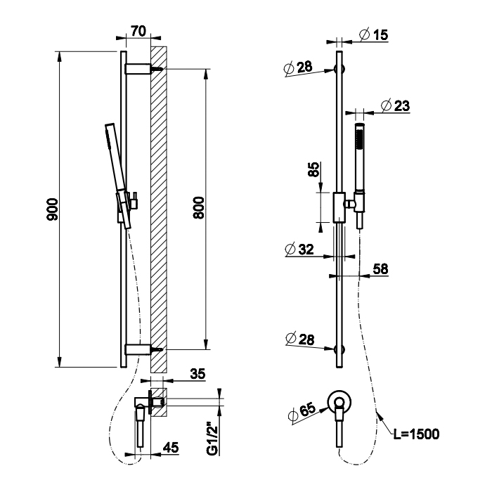 Душевой гарнитур Gessi Habito Intreccio 70142 ФОТО