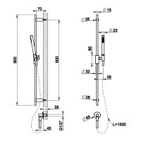 Душевой гарнитур Gessi Habito Intreccio 70142 схема 4 Душевой гарнитур Gessi Habito Intreccio 70142 схема 4