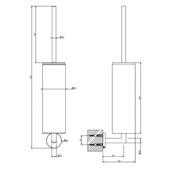 Настенный ёршик Gessi 63619 схема 2