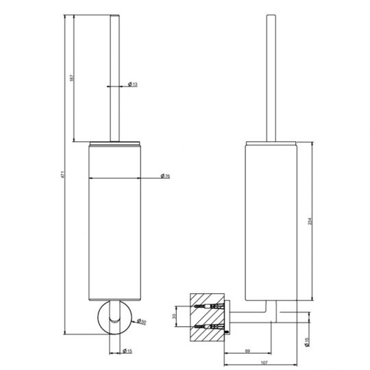 Настенный ёршик Gessi 63620 схема 19