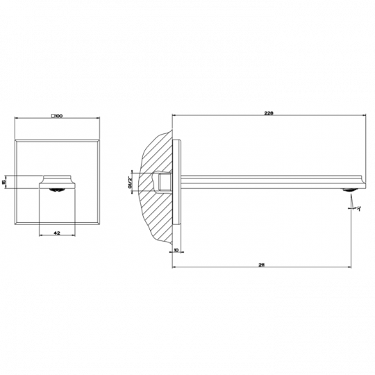 Излив для ванны Gessi Eleganza 46100 схема 4