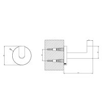 Крючок настенный Gessi Inverso Diamantato  5 см 63621 схема 2