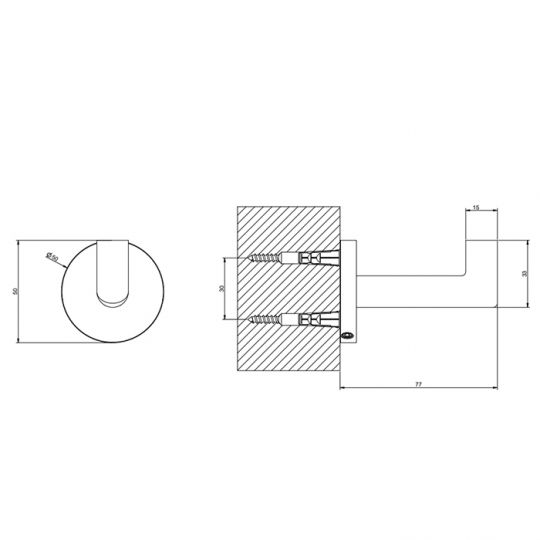 Крючок настенный Gessi Inverso Diamantato  5 см 63621 схема 6