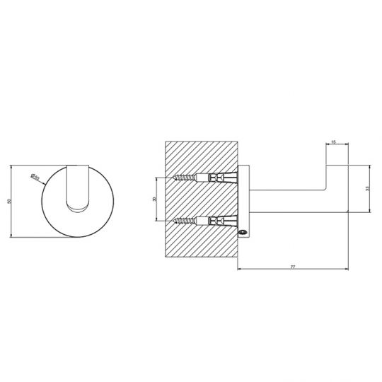 Крючок настенный Gessi Inverso Diamantato  5 см 63621 схема 10