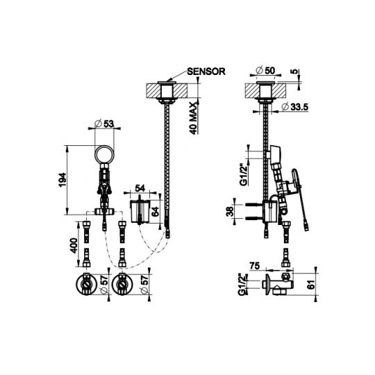 Удаленное управление для излива Gessi Sensor Taps 30653 схема 2