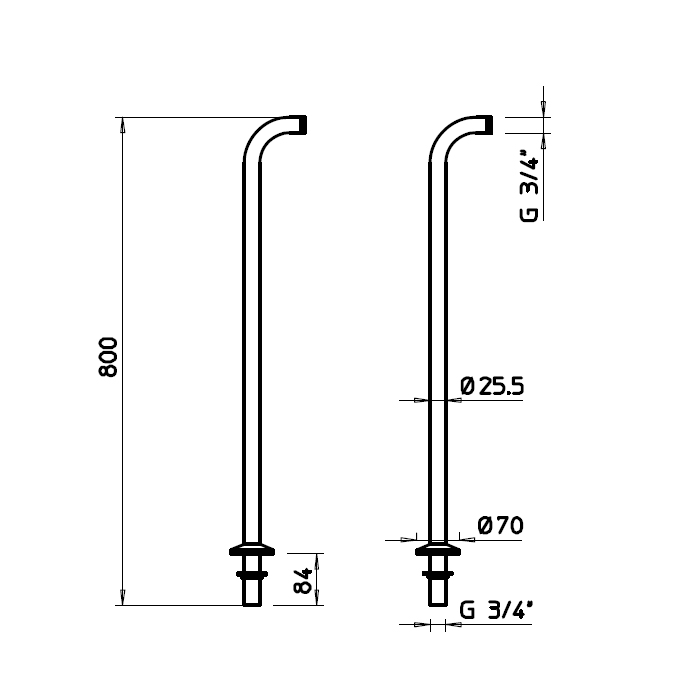 Душевая стойка Gessi Technical H=80 01415 ФОТО