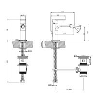 Смеситель Gessi Emporio Via manzoni с 1 отверстием и донным клапаном 38608 схема 4