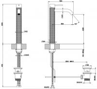 Gessi Intreccio смеситель для раковины 54103 схема 6 Gessi Intreccio смеситель для раковины 54103 схема 6