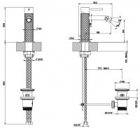 Gessi Intreccio смеситель для биде 54107 схема 2 Gessi Intreccio смеситель для биде 54107 схема 2