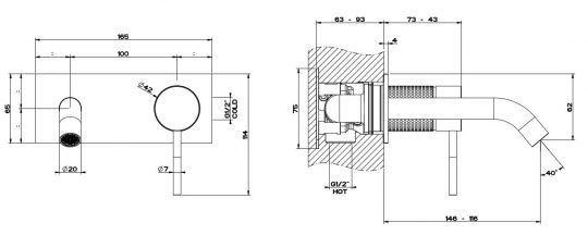 Gessi Cesello смеситель для раковины 54488 схема 6