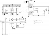 Встраиваемый смеситель для ванны Gessi Rettangolo K 53136 схема 2 Встраиваемый смеситель для ванны Gessi Rettangolo K 53136 схема 2