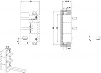 Смеситель Gessi Rettangolo T для раковины 20488 схема 3