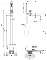 Смеситель для ванны и душа Gessi Eleganza 46129 схема 3 Смеситель для ванны и душа Gessi Eleganza 46129 схема 3