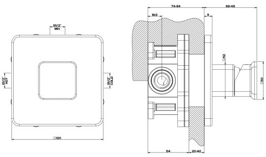 Gessi iSpa смеситель для раковины 41110 схема 2 Gessi iSpa смеситель для раковины 41110 схема 2