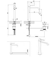 Gessi Mimi смеситель для раковины 11988 схема 3 Gessi Mimi смеситель для раковины 11988 схема 3