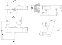 Смеситель для ванны и душа Gessi Ovale 21513 схема 3 Смеситель для ванны и душа Gessi Ovale 21513 схема 3