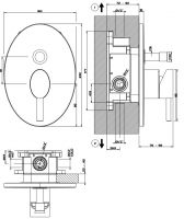 Gessi Ovale смеситель для ванны/душа 44704 схема 3 Gessi Ovale смеситель для ванны/душа 44704 схема 3