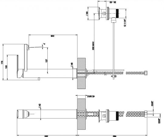 Gessi Trasparenze смеситель для раковины 34203 схема 2 Gessi Trasparenze смеситель для раковины 34203 схема 2