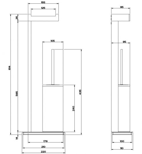 Gessi Rettangolo Комплект: Держатель для туалетной бумаги + ёршик 20934 схема 3