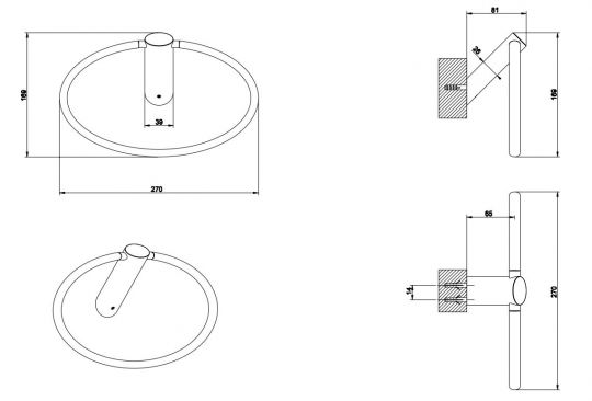 Gessi Ovale Кольцо для полотенец 25709 схема 2