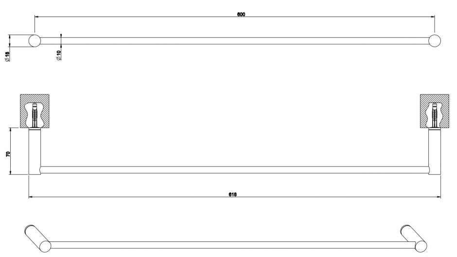 Gessi Riflessi Полотенцедержатель 37403 60 см ФОТО