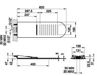 Тропический душ Gessi Tremillimetri 62х19,5 см 33053 схема 2