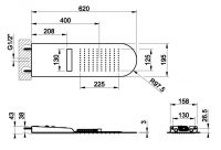 Тропический душ Gessi Tremillimetri 62х19,5 см 33055 схема 2 Тропический душ Gessi Tremillimetri 62х19,5 см 33055 схема 2