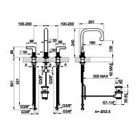 Смеситель для раковины Gessi Inciso 58013 схема 2 Смеситель для раковины Gessi Inciso 58013 схема 2