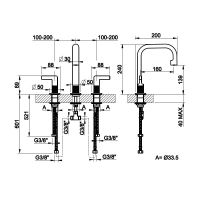 Итальянский смеситель для раковины Gessi Inciso 58014 схема 2 Итальянский смеситель для раковины Gessi Inciso 58014 схема 2