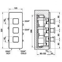 Gessi iSpa смеситель для ванны/душа 41504 схема 2 Gessi iSpa смеситель для ванны/душа 41504 схема 2