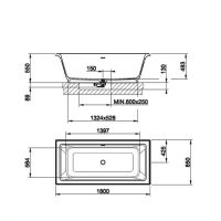 Gessi ванна Eleganza 46715 180x85 схема 4 Gessi ванна Eleganza 46715 180x85 схема 4