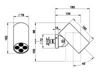 Верхний душ наклонный Gessi Spotwater 57211239 схема 2 Верхний душ наклонный Gessi Spotwater 57211239 схема 2