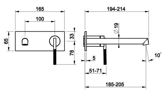 Смеситель для раковины Gessi Ingranaggio 63589 схема 2 Смеситель для раковины Gessi Ingranaggio 63589 схема 2