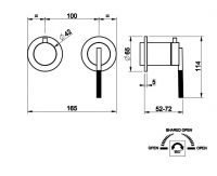 Смеситель для ванны/душа Gessi Ingranaggio 63580 схема 2 Смеситель для ванны/душа Gessi Ingranaggio 63580 схема 2