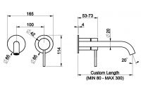Смеситель для раковины без донного клапана Gessi Flessa 54089 схема 2 Смеситель для раковины без донного клапана Gessi Flessa 54089 схема 2