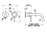 Смеситель для раковины Gessi Meccanica 54289 с длиной под заказ схема 2