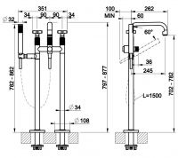 Смеситель для ванны Gessi Inciso 58129 схема 2 Смеситель для ванны Gessi Inciso 58129 схема 2