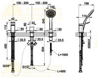 Смеситель для ванны Gessi Rilievo 59043 схема 2 Смеситель для ванны Gessi Rilievo 59043 схема 2