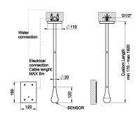 Смеситель для раковины Gessi Goccia 33726 длина под заказ схема 2 Смеситель для раковины Gessi Goccia 33726 длина под заказ схема 2