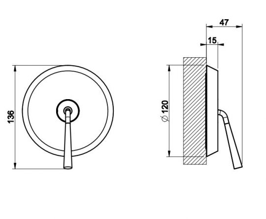 Смеситель для душа Gessi Cono 45054 схема 2 Смеситель для душа Gessi Cono 45054 схема 2