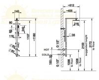 Душевая колонна с тропическим душем Gessi Rettangolo 23411 схема 2 Душевая колонна с тропическим душем Gessi Rettangolo 23411 схема 2