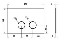Кнопка смыва для инсталляции Gessi 54619 схема 2 Кнопка смыва для инсталляции Gessi 54619 схема 2