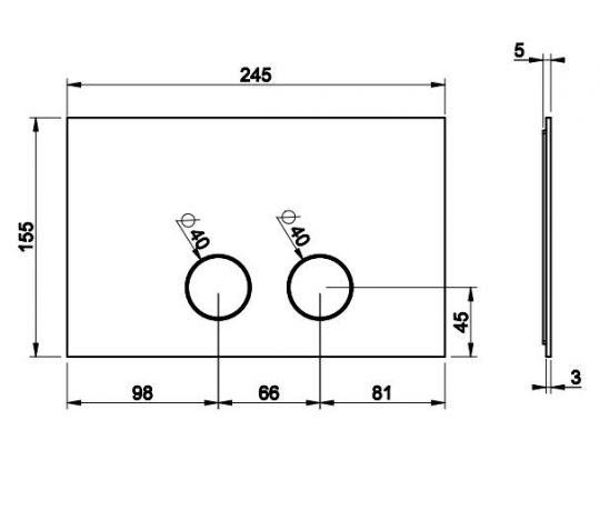 Кнопка смыва для унитаза Gessi 54621 схема 2 Кнопка смыва для унитаза Gessi 54621 схема 2