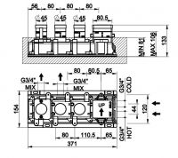 Внутренняя часть для термостатического смесителя Gessi 63011 схема 2
