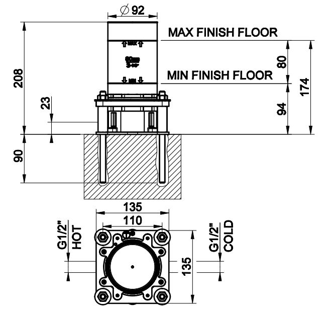 Встраиваемая часть для душевой стойки Gessi 63215 ФОТО
