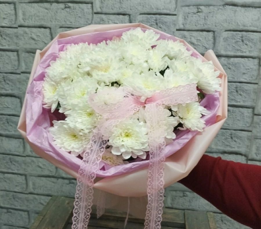 5 кустовых хризантем в упаковке